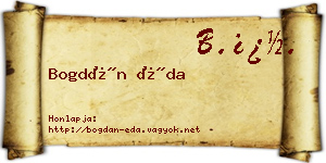 Bogdán Éda névjegykártya